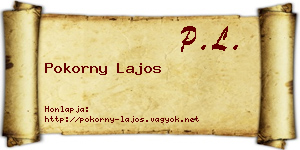 Pokorny Lajos névjegykártya